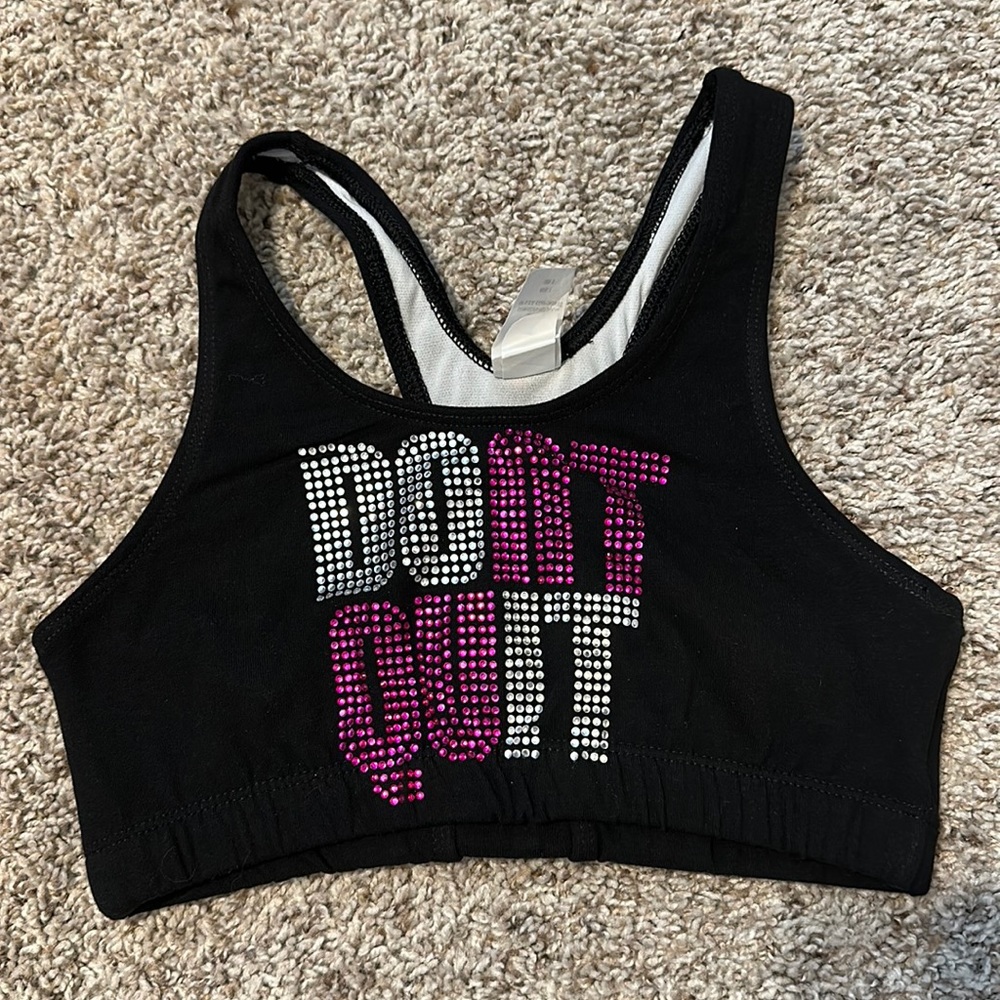 Rhinestone Don’t Quit Do It Sports Bra